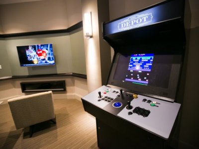 Arcade Room with a TV Area