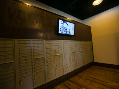 Mail Room with a TV